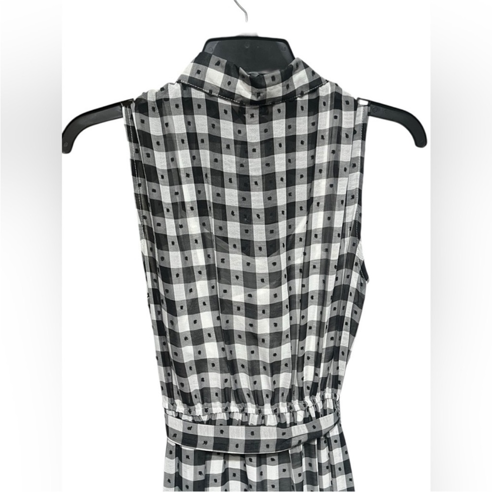 NWT Nanette Lepore Gingham Black and White Collared Shirt Dress - Size 4 - Picture 7 of 12